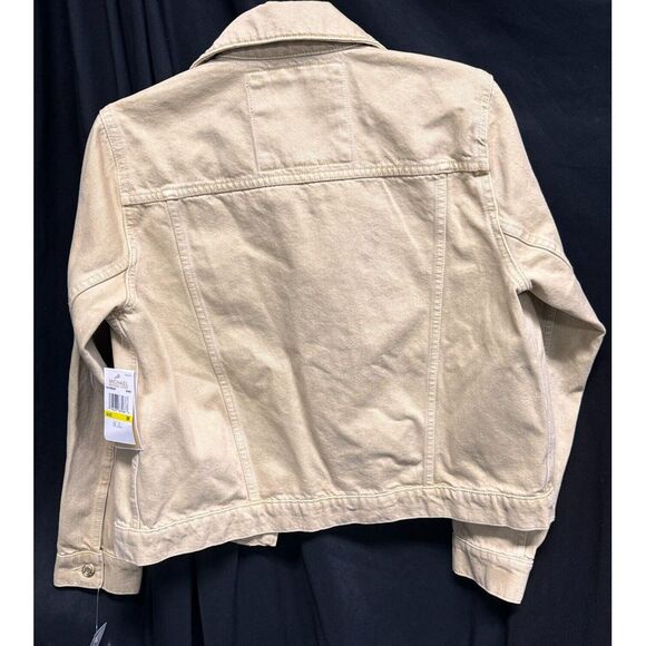 Michael Michael Kors Women's Khaki Denim Trucker Jacket Size Medium New Tags - Picture 2 of 14
